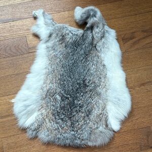 0788  Gray & White rabbit Fur Pelt
